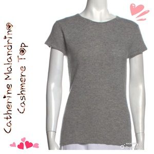 Catherine Malandrino 100% 🌸 Cashmere 🌸 Crew Neck Short Sleeve Sweater